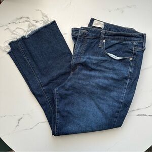 Universal Thread High-Rise Stretch Ankle Bootcut Jeans Raw Hem Size 16/33R